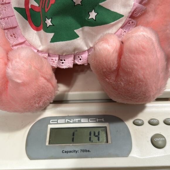 Vintage 1987 Rich's Exclusive Priscilla stuffed pink pig stuffed plush with bib - Picture 10 of 11